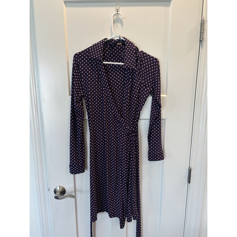 Tommy Hilfiger Women's Size 8 Blue Red White Tie Front Wrap Dress